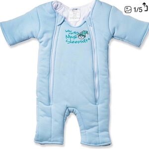 Baby Merlin's Magic Sleepsuit Cotton Transition Swaddle Sleep Suit Blue 3-6m